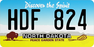 ND license plate HDF824