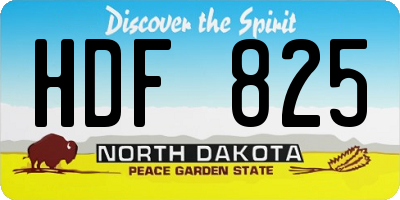 ND license plate HDF825