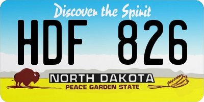 ND license plate HDF826