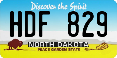 ND license plate HDF829