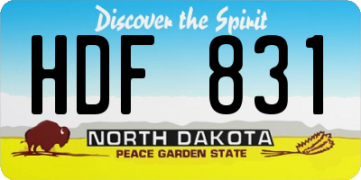 ND license plate HDF831