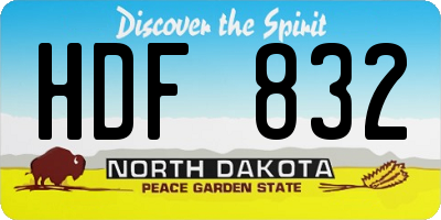 ND license plate HDF832