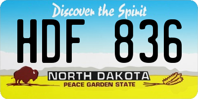 ND license plate HDF836