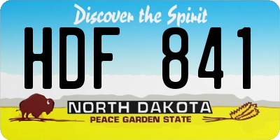 ND license plate HDF841