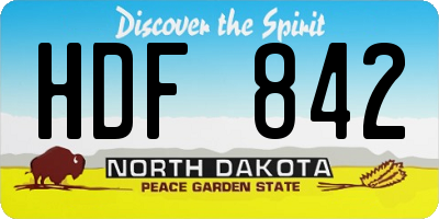 ND license plate HDF842