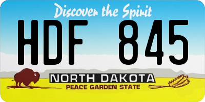 ND license plate HDF845