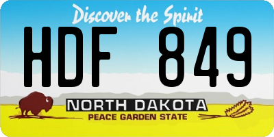 ND license plate HDF849