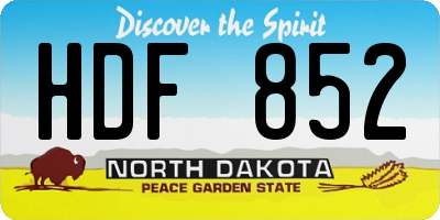 ND license plate HDF852