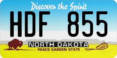 ND license plate HDF855