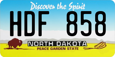 ND license plate HDF858
