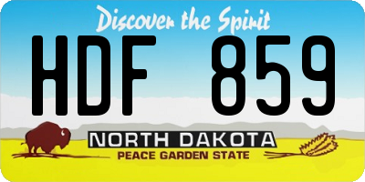 ND license plate HDF859