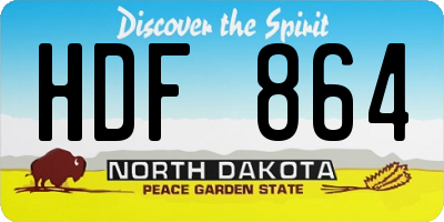 ND license plate HDF864