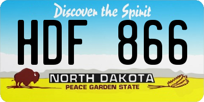 ND license plate HDF866