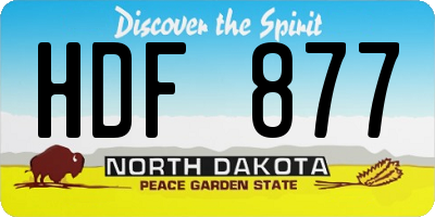 ND license plate HDF877