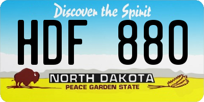 ND license plate HDF880