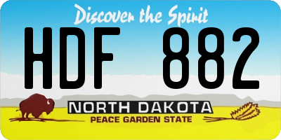 ND license plate HDF882