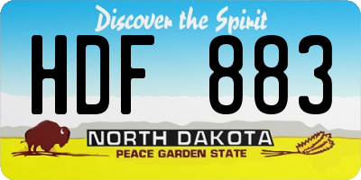 ND license plate HDF883