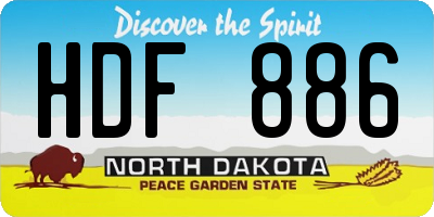 ND license plate HDF886