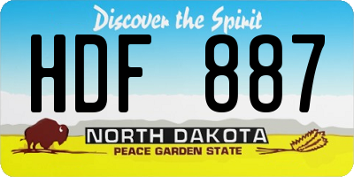 ND license plate HDF887
