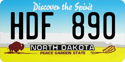 ND license plate HDF890