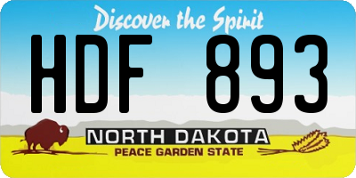 ND license plate HDF893