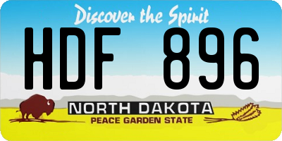 ND license plate HDF896