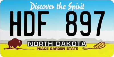 ND license plate HDF897