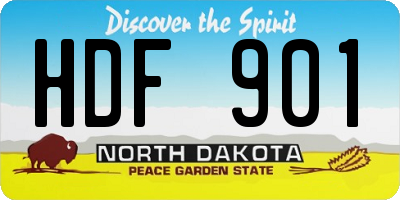 ND license plate HDF901