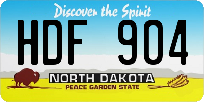 ND license plate HDF904