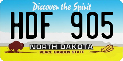 ND license plate HDF905