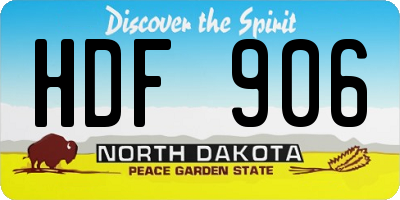 ND license plate HDF906