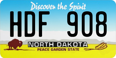 ND license plate HDF908