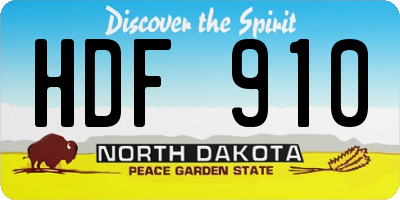 ND license plate HDF910