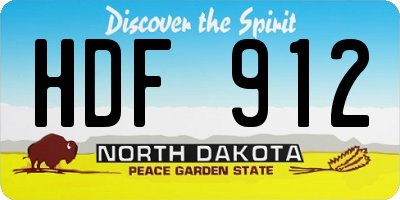 ND license plate HDF912