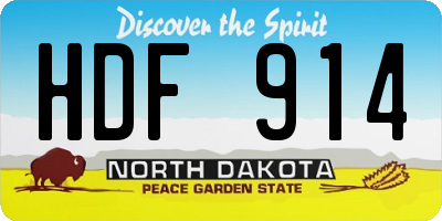 ND license plate HDF914