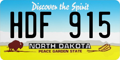 ND license plate HDF915