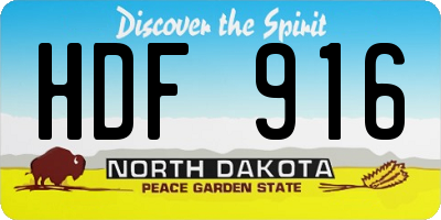 ND license plate HDF916