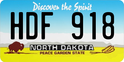 ND license plate HDF918