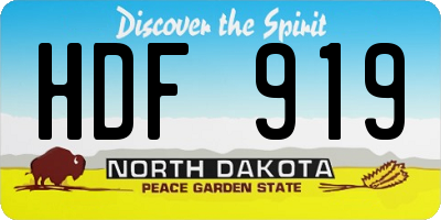 ND license plate HDF919