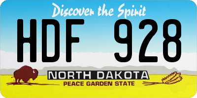 ND license plate HDF928