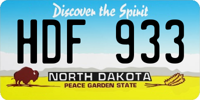 ND license plate HDF933