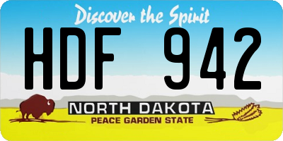 ND license plate HDF942