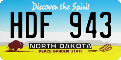ND license plate HDF943