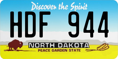 ND license plate HDF944