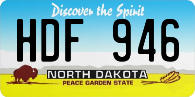 ND license plate HDF946
