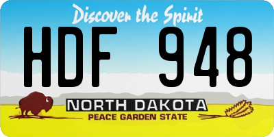 ND license plate HDF948