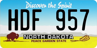 ND license plate HDF957