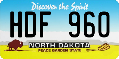 ND license plate HDF960