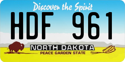 ND license plate HDF961