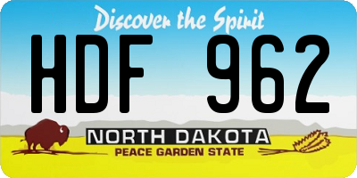 ND license plate HDF962